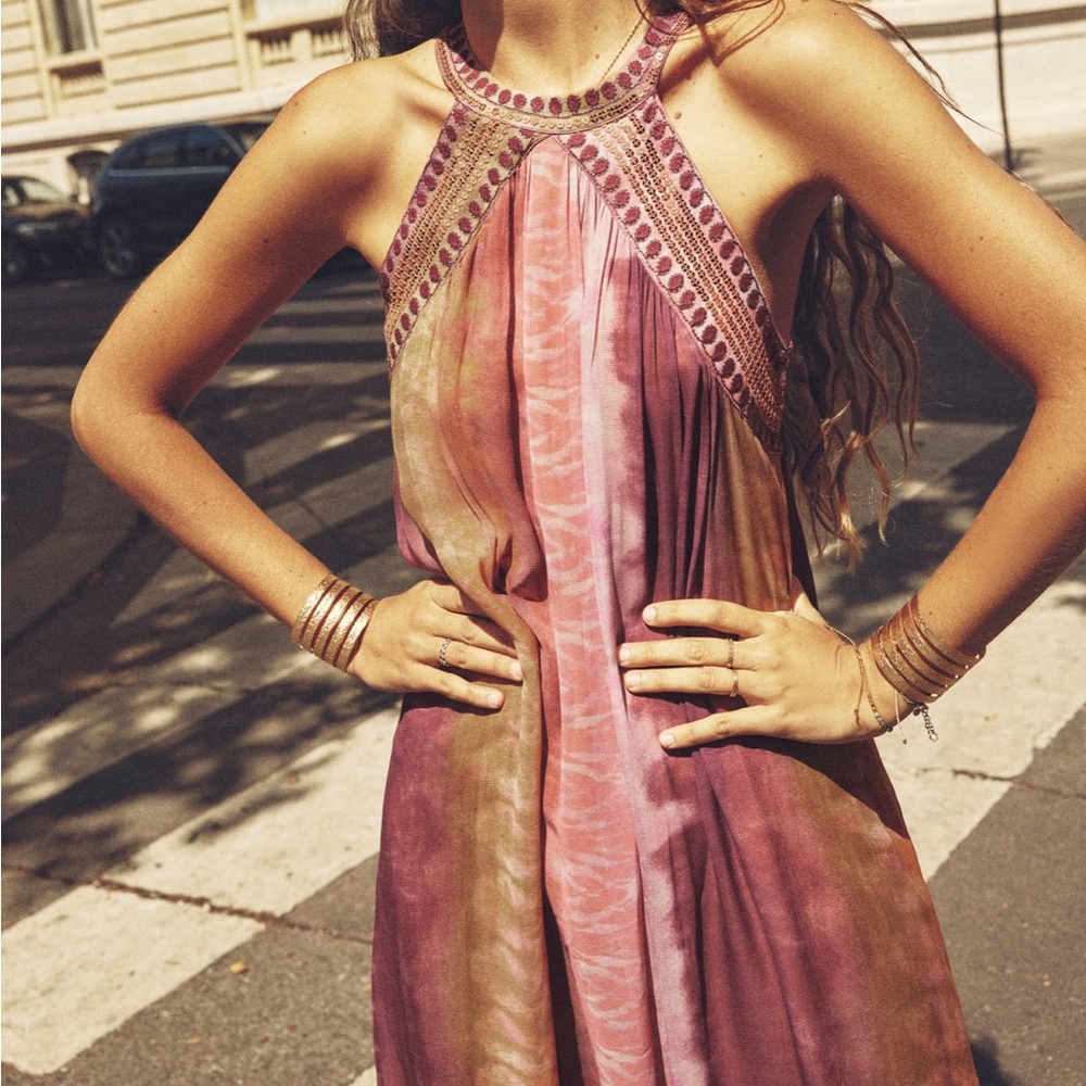 Zara limited edition beaded embroidered celeb style red carpet maxi dress - Picture 2 of 8